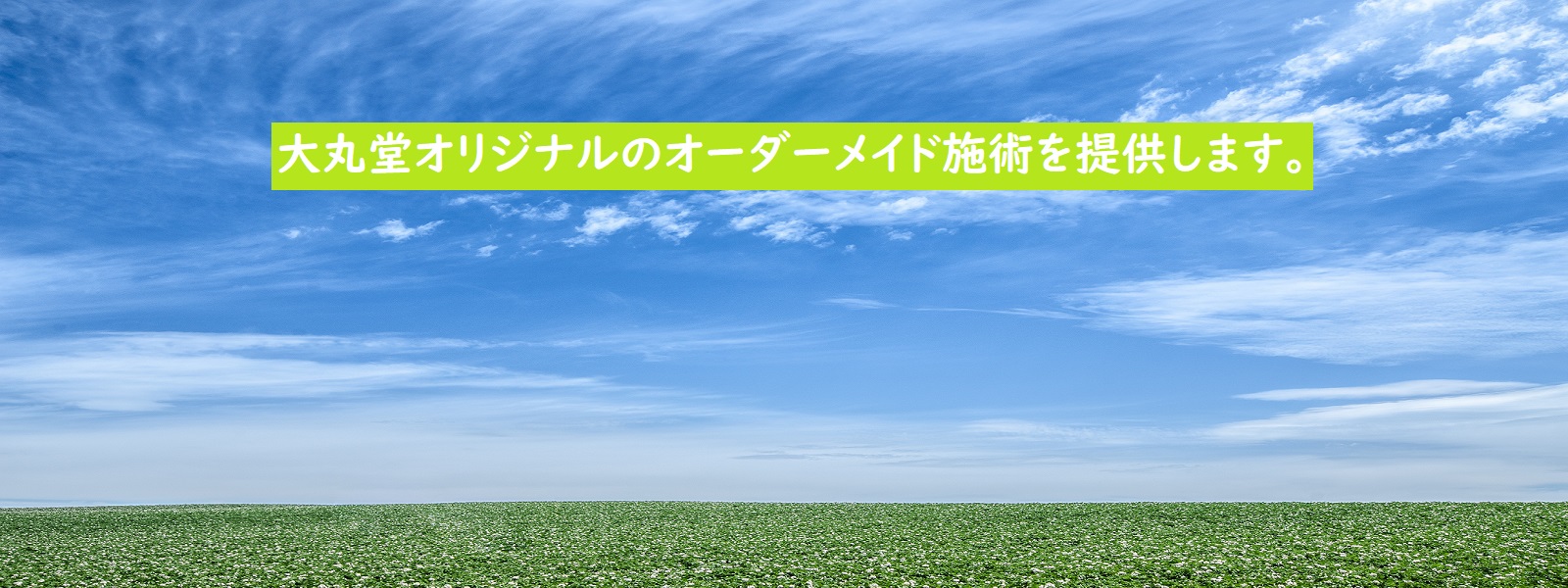 あなたにあった完全オリジナルのオーダーメイド施術を提供します